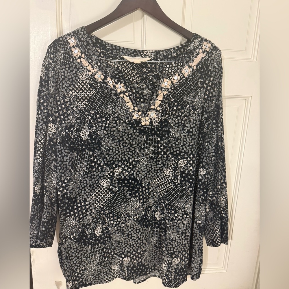 Magnolia Black and White Patterned Blouse